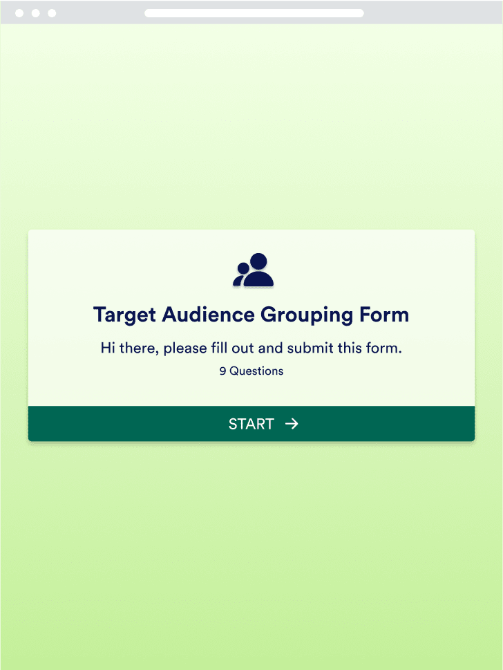 Target Audience Grouping Form