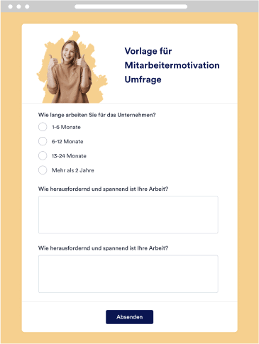 Vorlage für Mitarbeitermotivation Umfrage