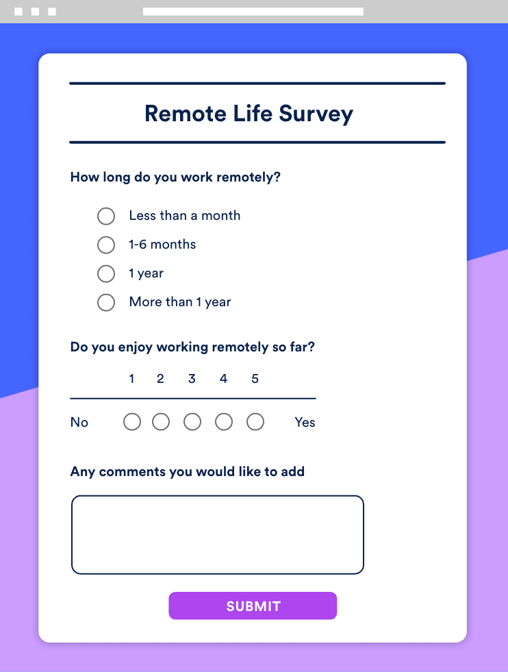 Remote Life Survey Template Image