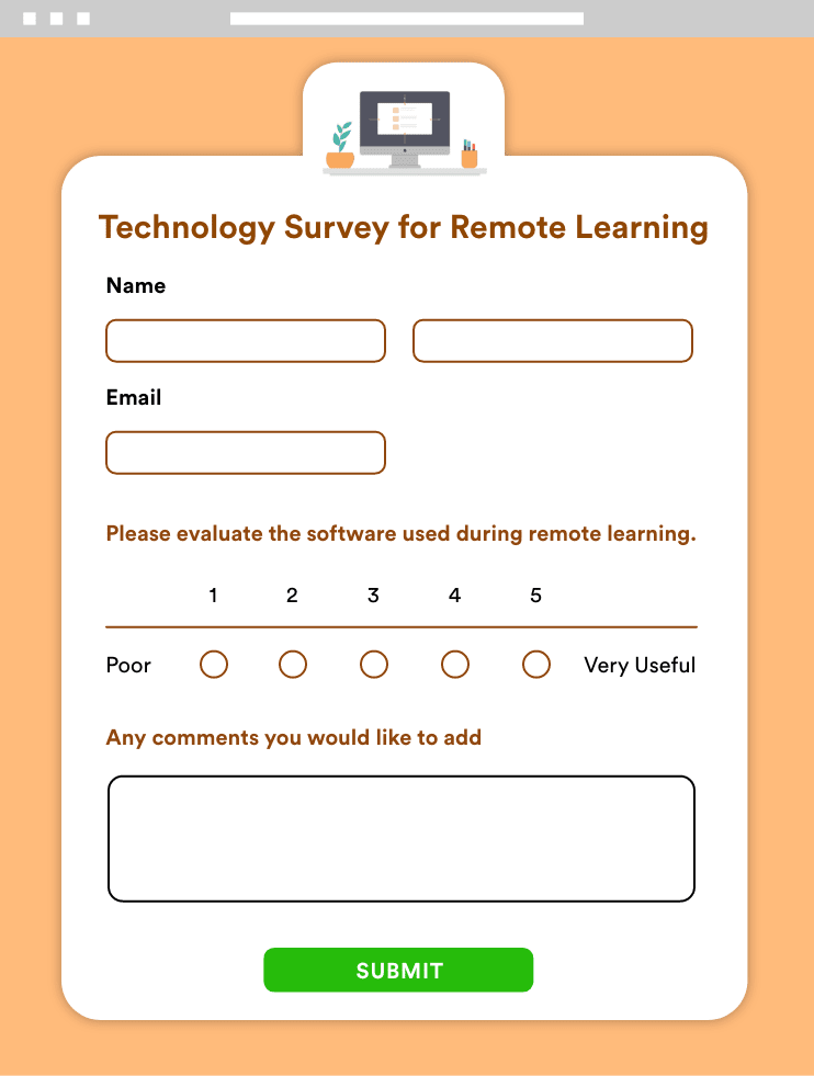 Technology Survey for Remote Learning Template Image