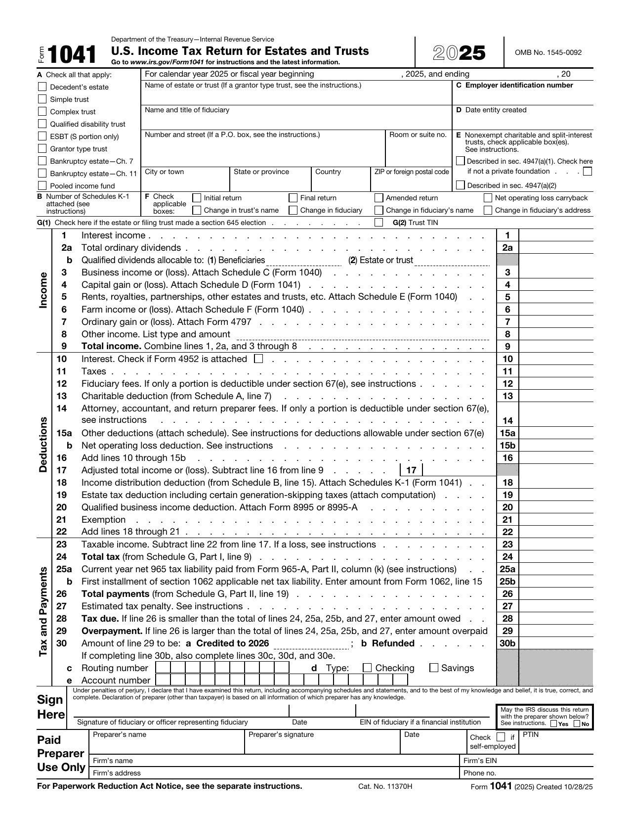 1041 Form