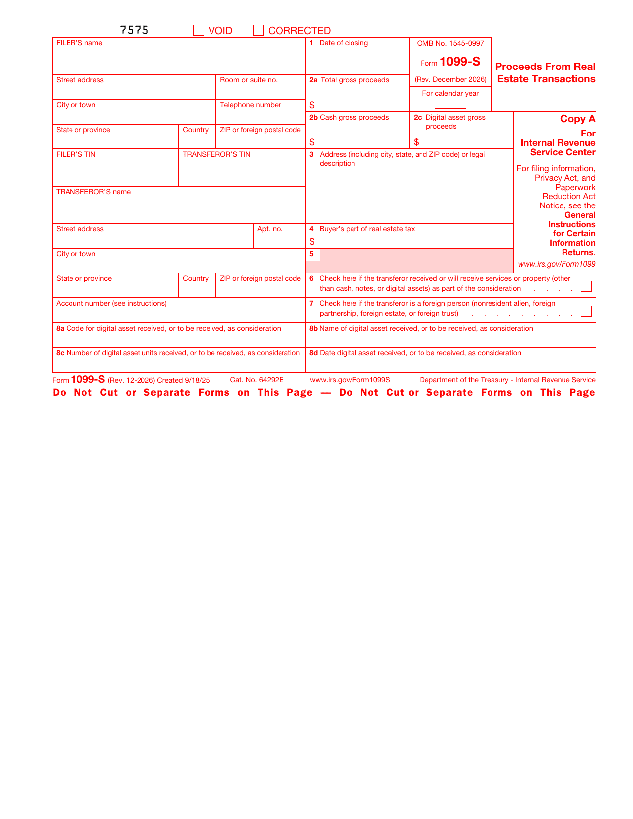 1099-S Form