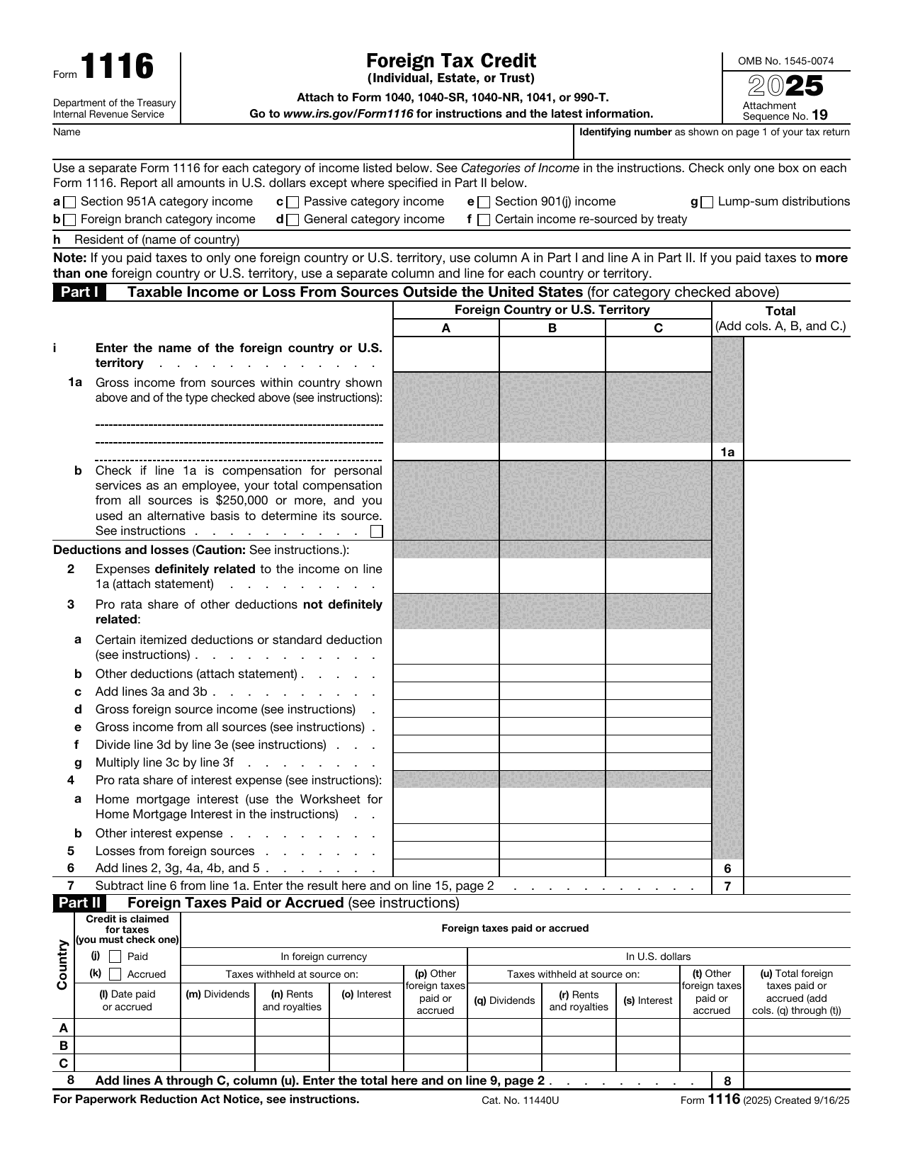 1116 Form