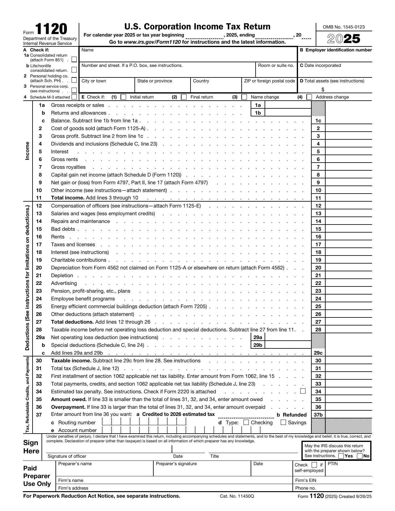 1120 Form