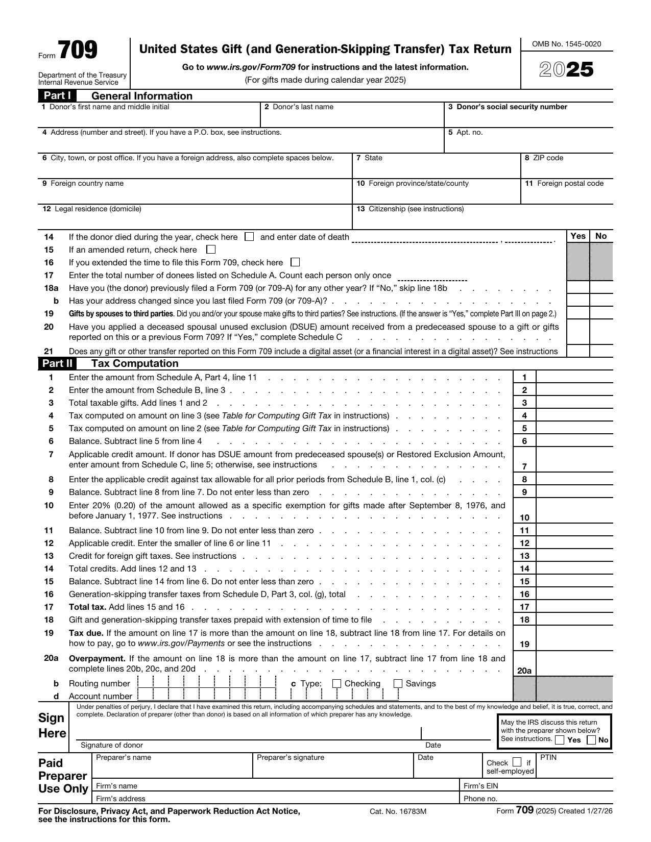 709 Form