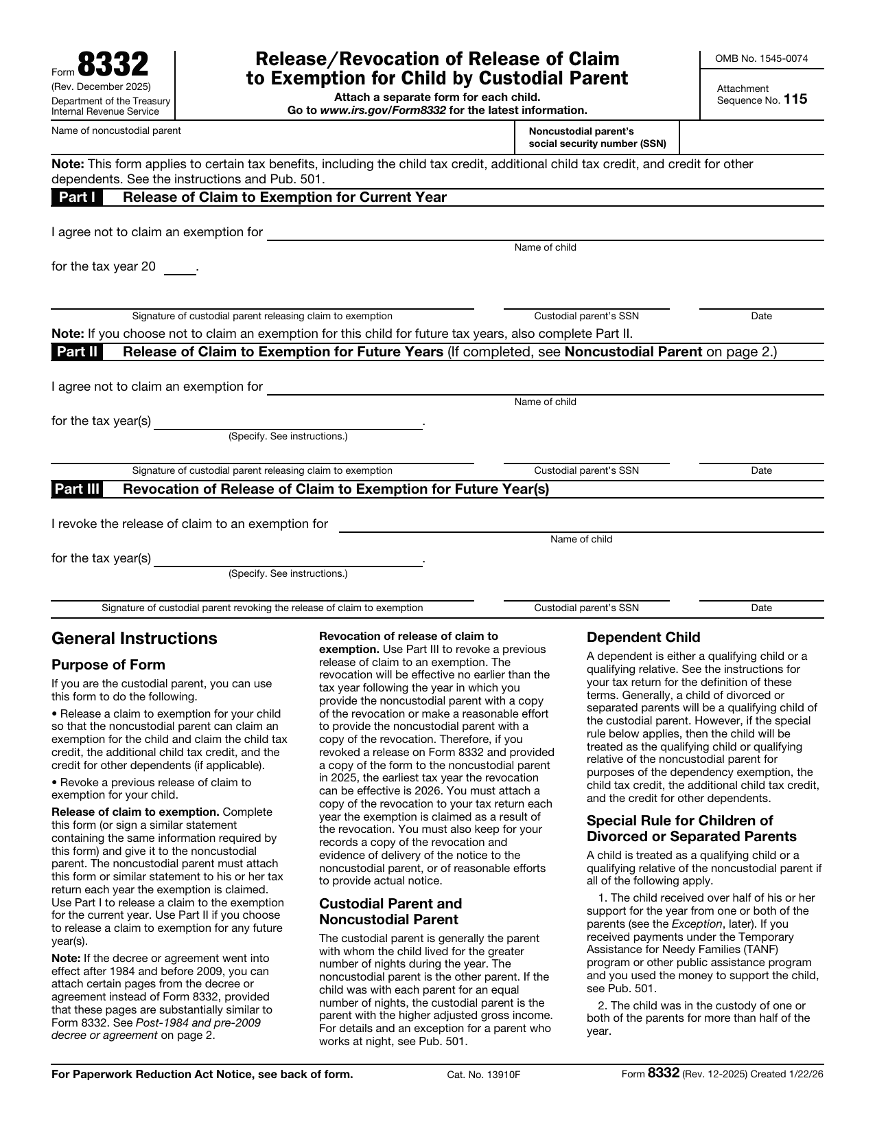 8332 Form
