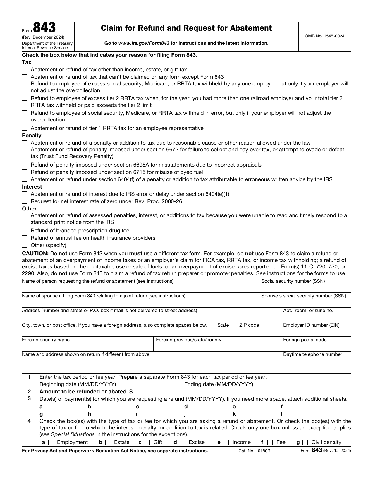 843 Form