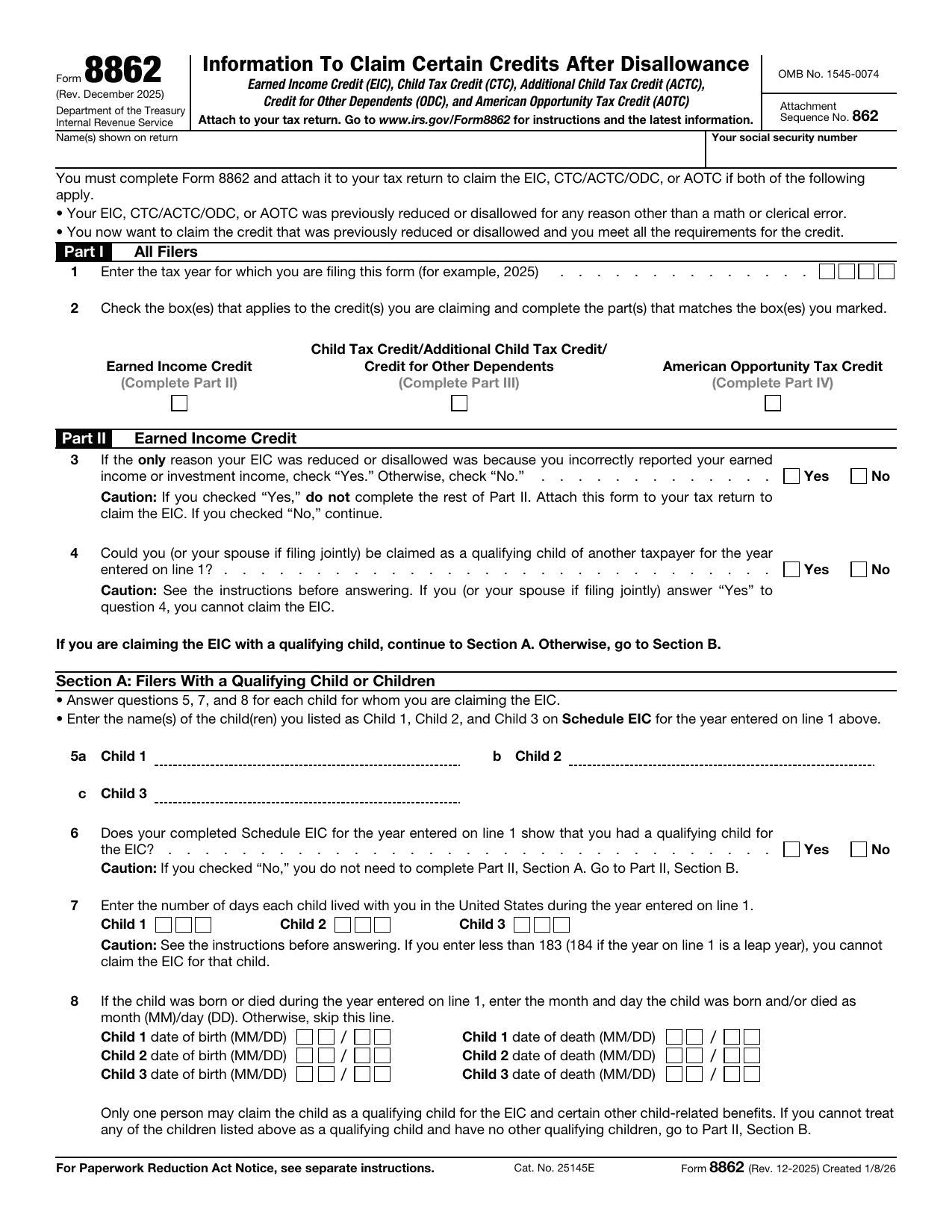 8862 Form
