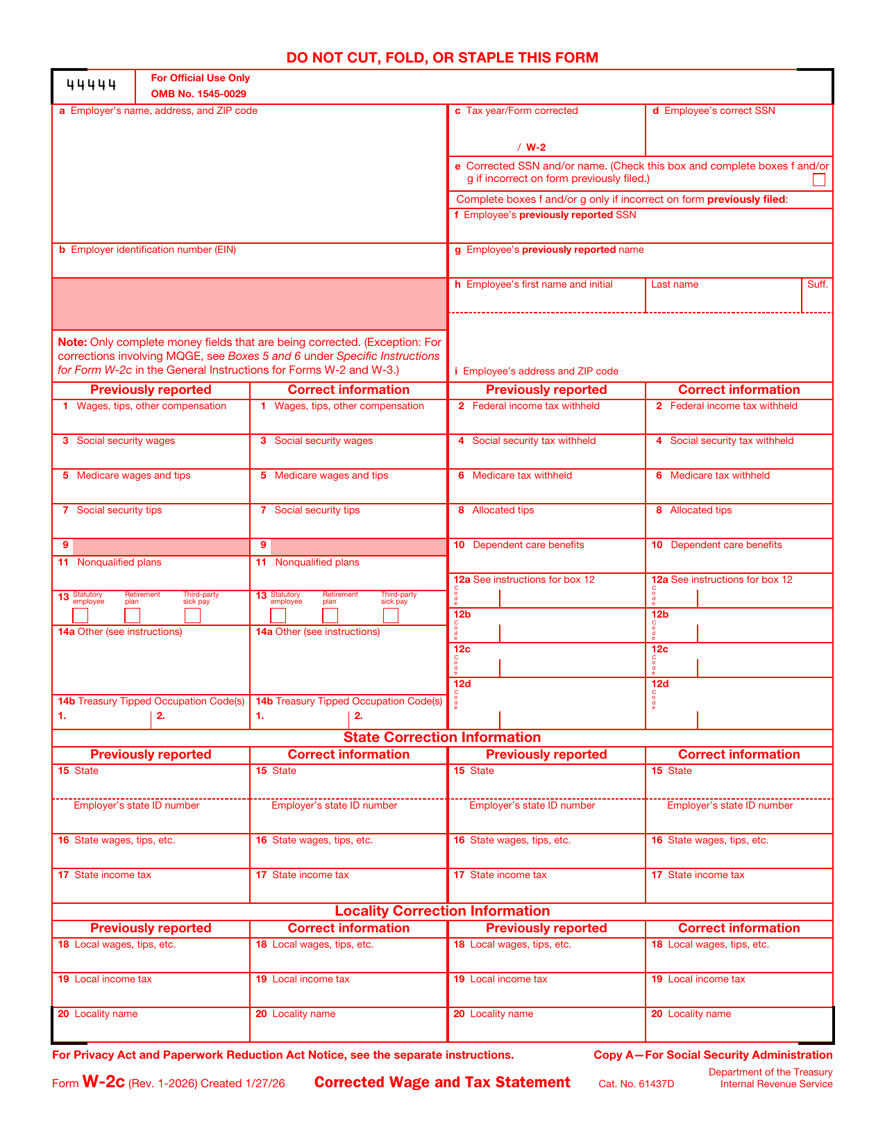 W-2C Form