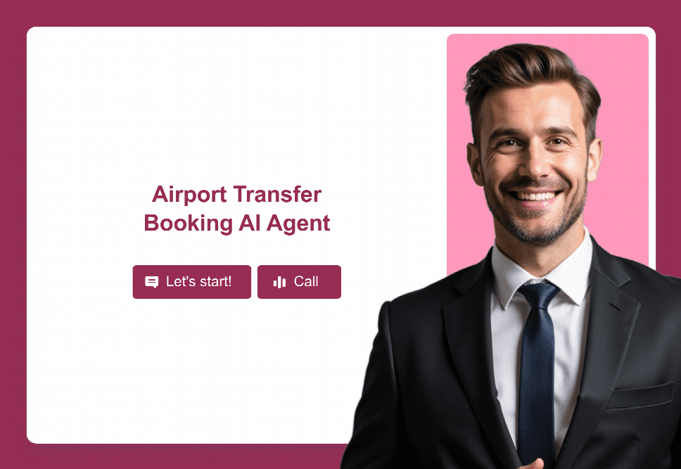 Booking Agent Lettering Design Airport Transfer Booking AI Agent Template | Jotform