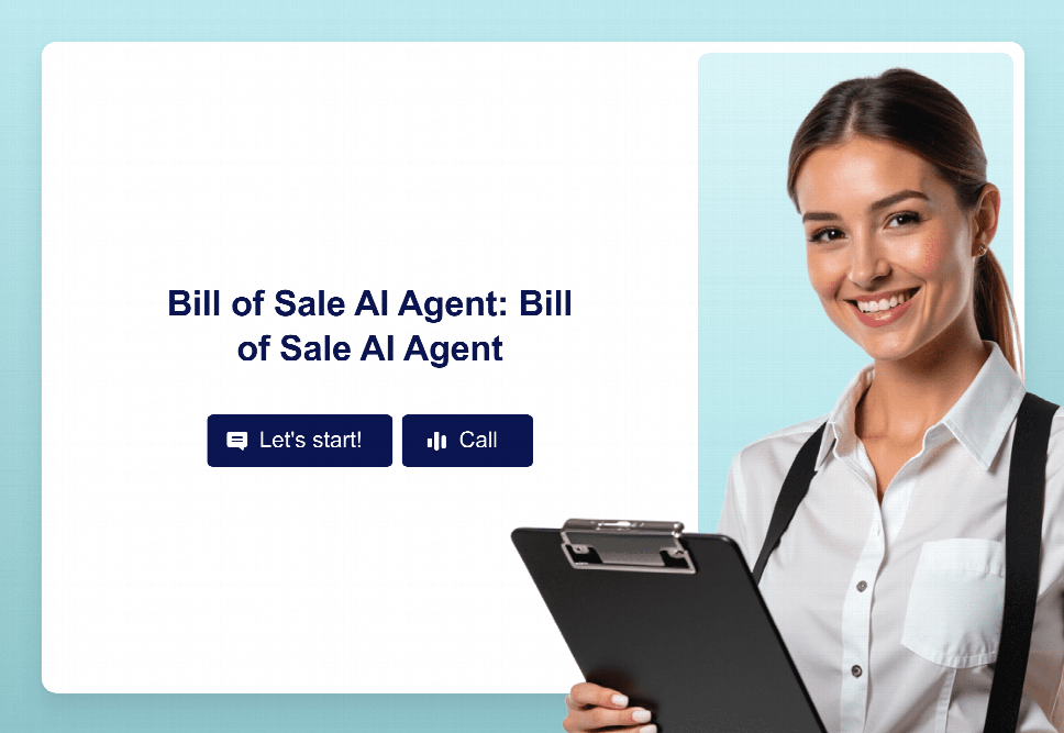 Bill of Sale AI Agent Template | Jotform