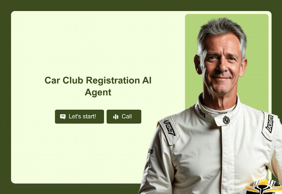 Car Club Registration Concierge | Jotform