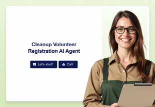 Cleanup Volunteer Registration AI Agent Template Thumbnail