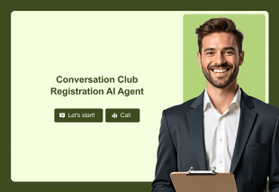 Conversation Club Registration AI Agent Template Thumbnail