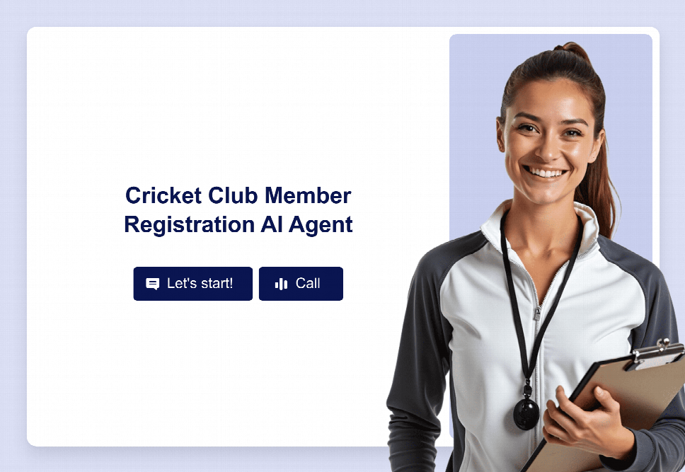 Cricket Club Member Registration AI Agent Template | Jotform