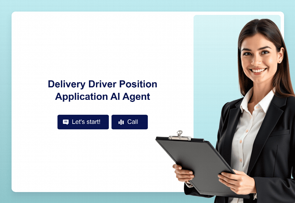 Delivery Driver Apply Delivery Driver Position Application AI Agent Template | Jotform