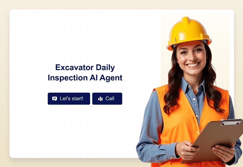 Excavator Daily Inspection Assistant | Jotform