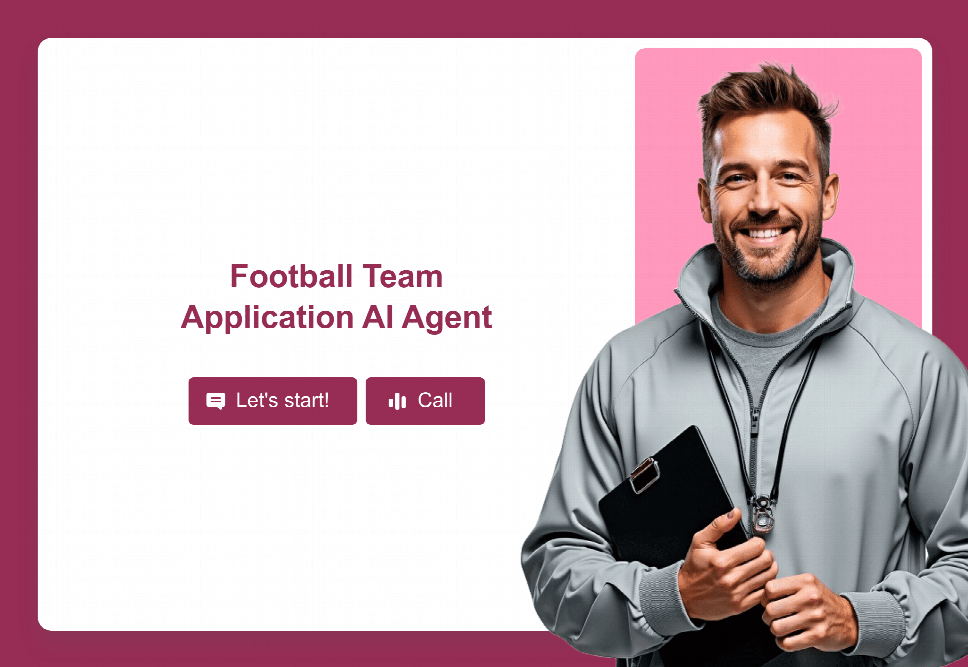 Football Agent Examples Football Team Application AI Agent Template | Jotform