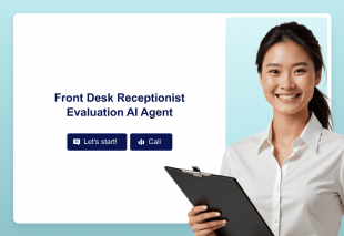 Front Desk Receptionist Evaluation AI Agent Template Thumbnail
