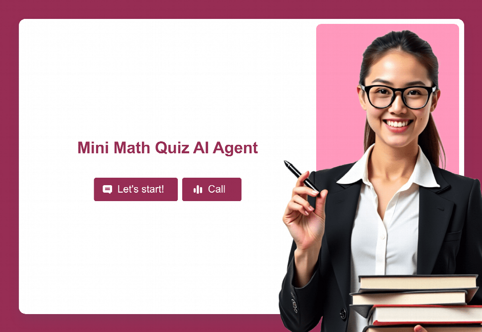 Mini Math Test Mini Math Quiz AI Agent Template | Jotform