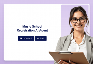 Music School Registration AI Agent Template Thumbnail