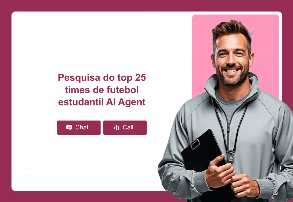 Pesquisa do top 25 times de futebol estudantil AI Agent | Jotform