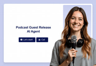 Podcast Guest Release AI Agent Template Thumbnail