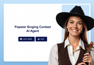 Popstar Singing Contest AI Agent Template Thumbnail