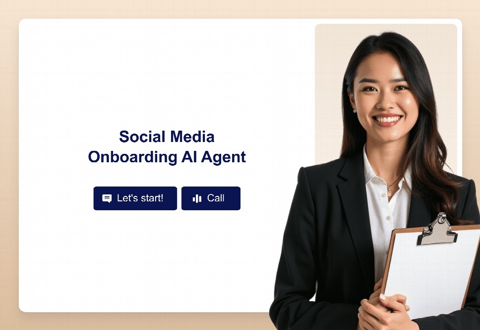 Social Media Onboarding AI Agent Template | Jotform
