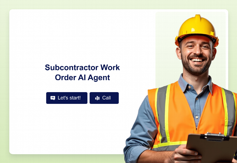 Subcontractor Work Order AI Agent Template | Jotform