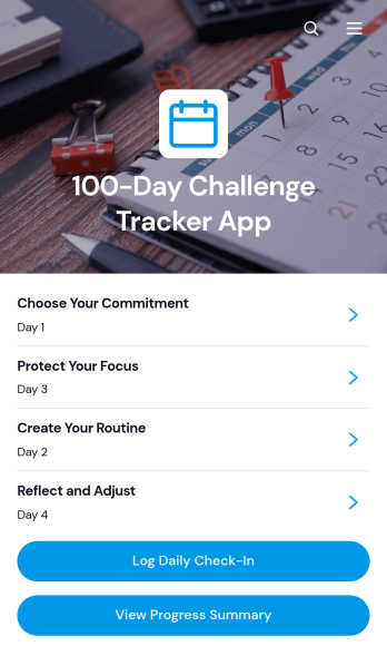 100-Day Challenge Tracker App Template