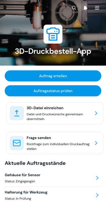 3D-Druck-Bestell-App