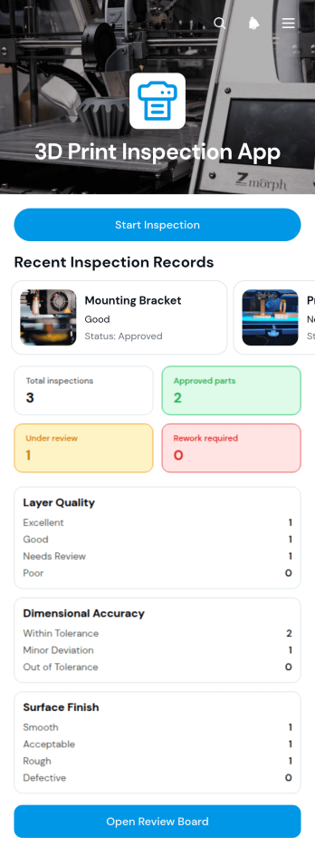 3D Print Inspection App Template