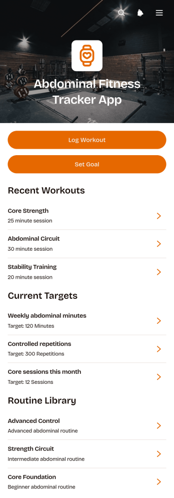 Abdominal Fitness Tracker App Template