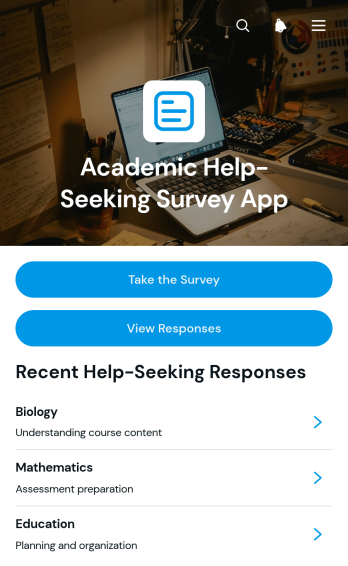 Academic Help-Seeking Survey App Template