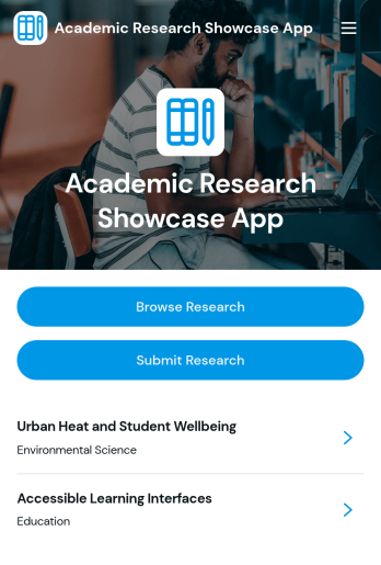 Academic Research Showcase App Template