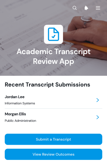 Academic Transcript Review App Template