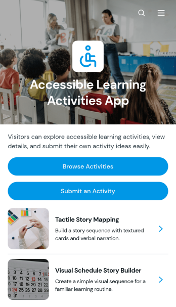 Accessible Learning Activities App Template