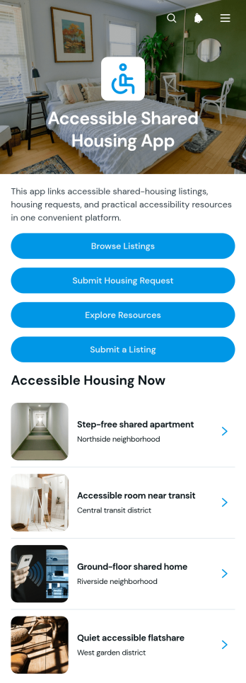 Accessible Shared Housing App Template