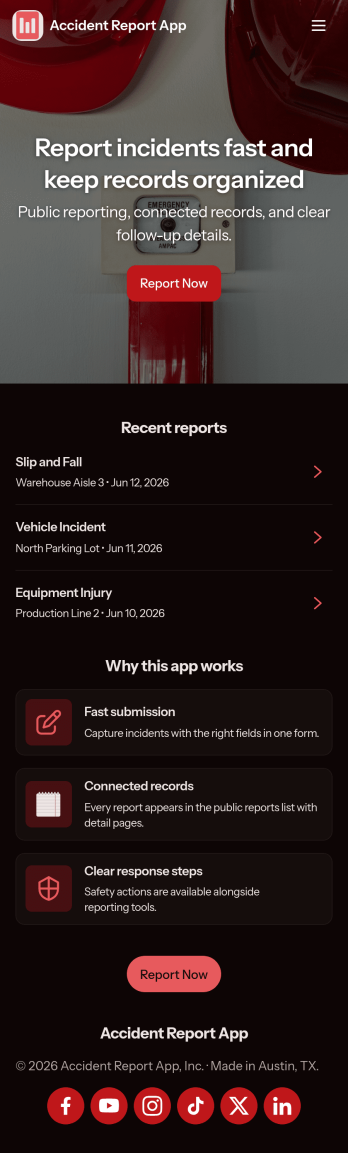 Accident Report App Template