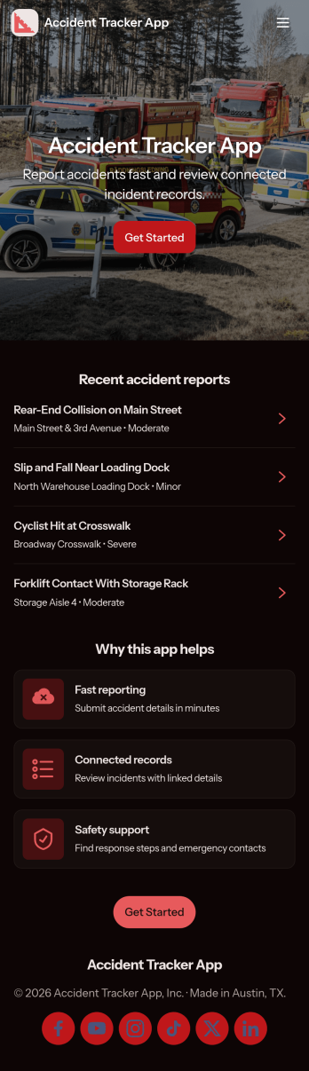 Accident Tracker App Template