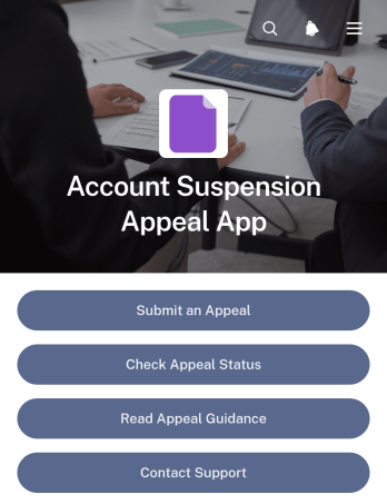 Account Suspension Appeal App Template
