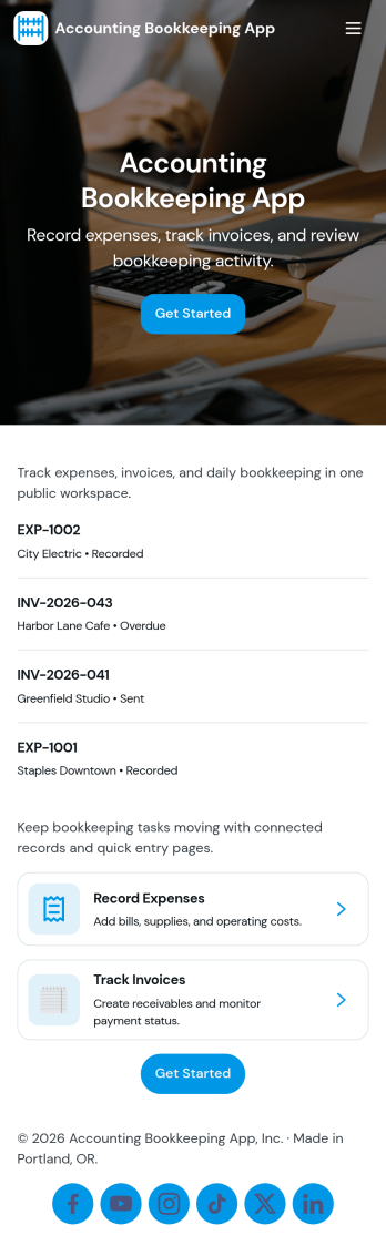 Accounting Bookkeeping App Template