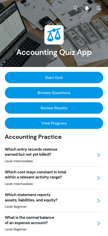 Accounting Quiz App Template