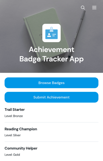 Achievement Badge Tracker App Template