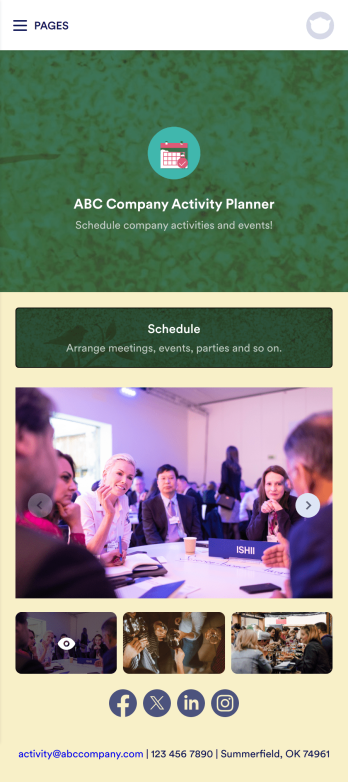 Activity Schedule App Template