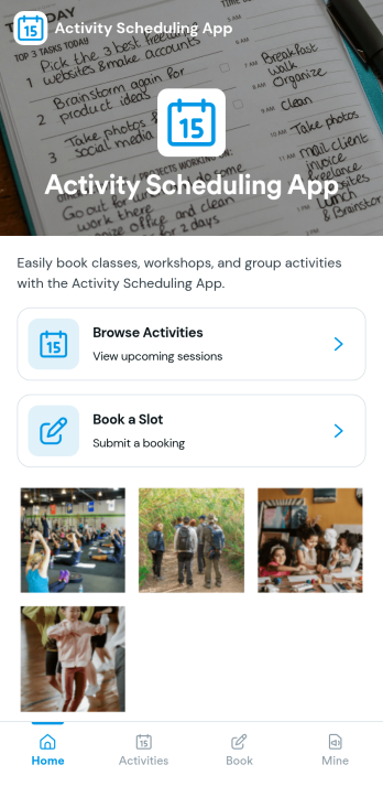 Activity Scheduling App Template