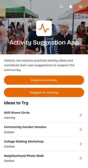 Activity Suggestion App Template