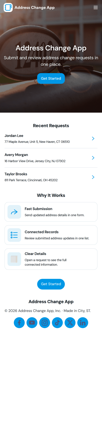Address Change App Template
