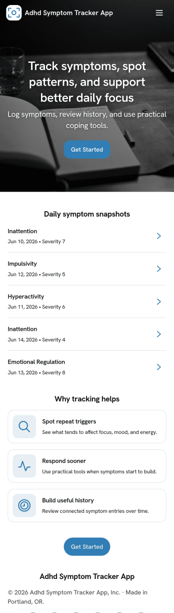 ADHD Symptom Tracker App Template